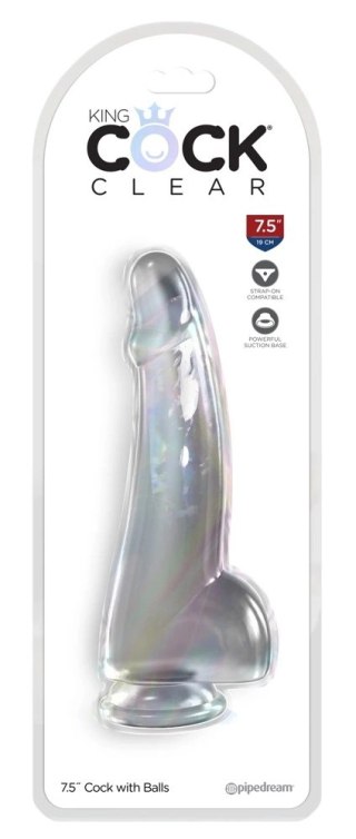 King Cock Clear model zakrzywiony z przyssawką przezroczysty 19 cm