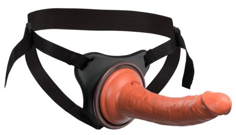 King Cock Elite Comfy Body Dock zestaw uprząż + model silikonowy 18 cm ciemny