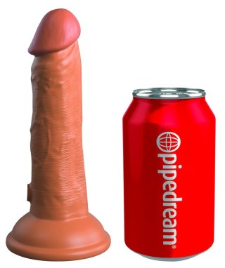 King Cock Elite Elite Vibrator silikonowy z przyssawką i pilotem 15cm ciemny