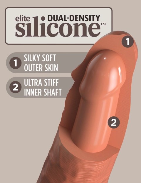 King Cock Elite Elite Vibrator silikonowy z przyssawką i pilotem 15cm ciemny