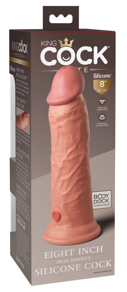 King Cock Elite Model 8" silikonowy, jasny, z przyssawką, 20 cm