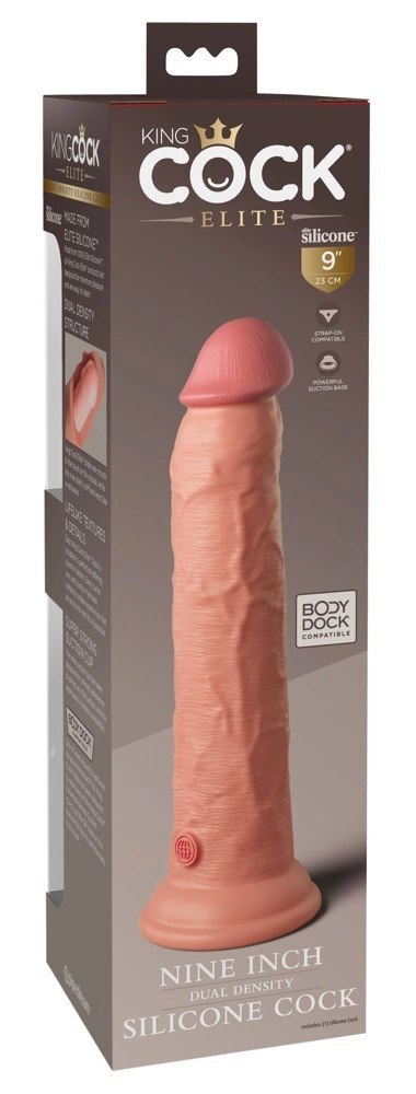 King Cock Elite Model silikonowy z przyssawką 23 cm jasny beżowy