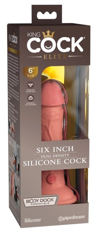 King Cock Elite Silicone 15 cm jasny kolor - model z przyssawką