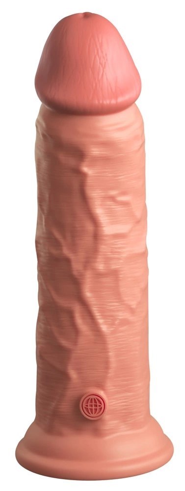 King Cock Elite Silikonowy Model Wibracyjny 20 cm z Przyssawką Jasny