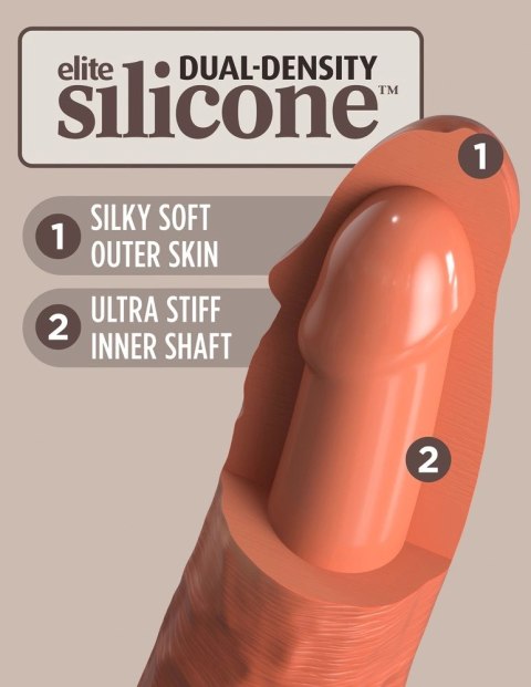 King Cock Elite silikonowy model anatomiczny 15 cm ciemny z przyssawką