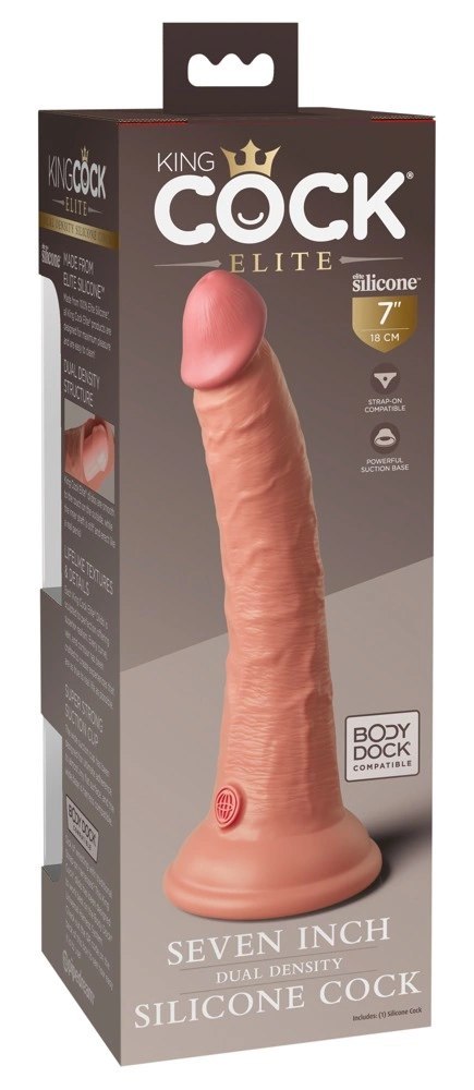 King Cock Elite silikonowy model anatomiczny z przyssawką 18 cm jasny