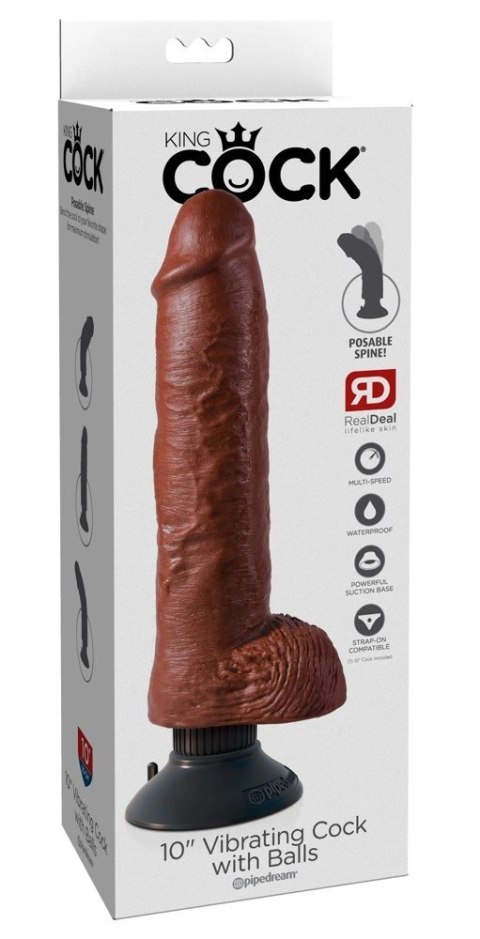 King Cock Model 10'' z przyssawką ciemny, elastyczny 25 cm
