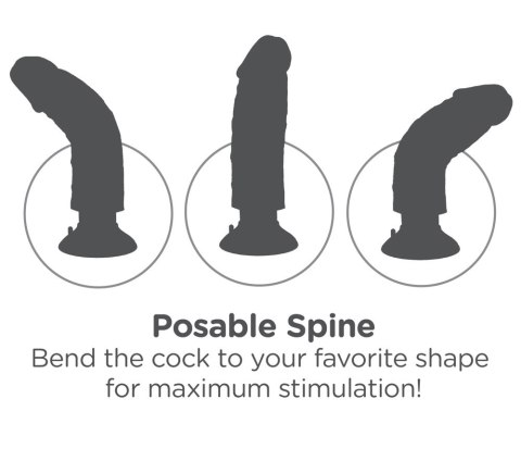 King Cock Model 10'' z przyssawką ciemny, elastyczny 25 cm