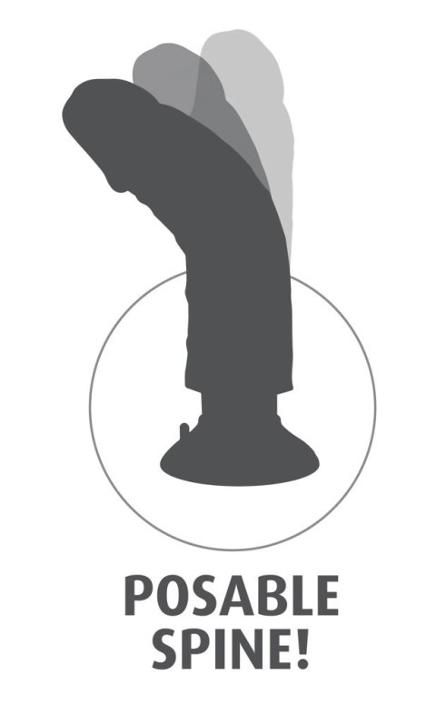 King Cock Model 10'' z przyssawką ciemny, elastyczny 25 cm