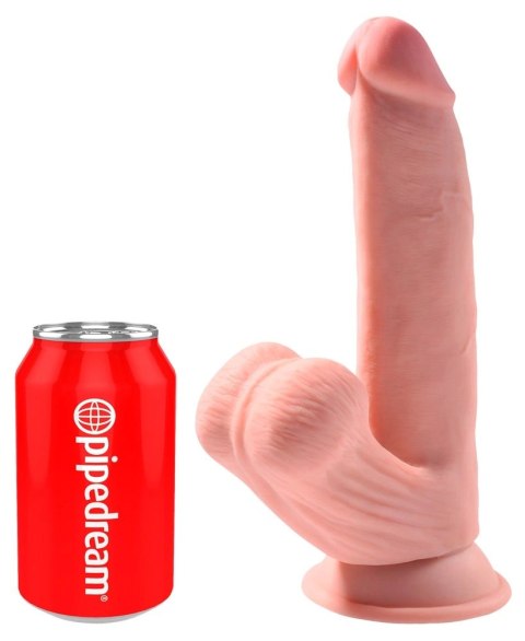 King Cock Plus Triple Density Model z Przyssawką 20 cm Jasny Beż