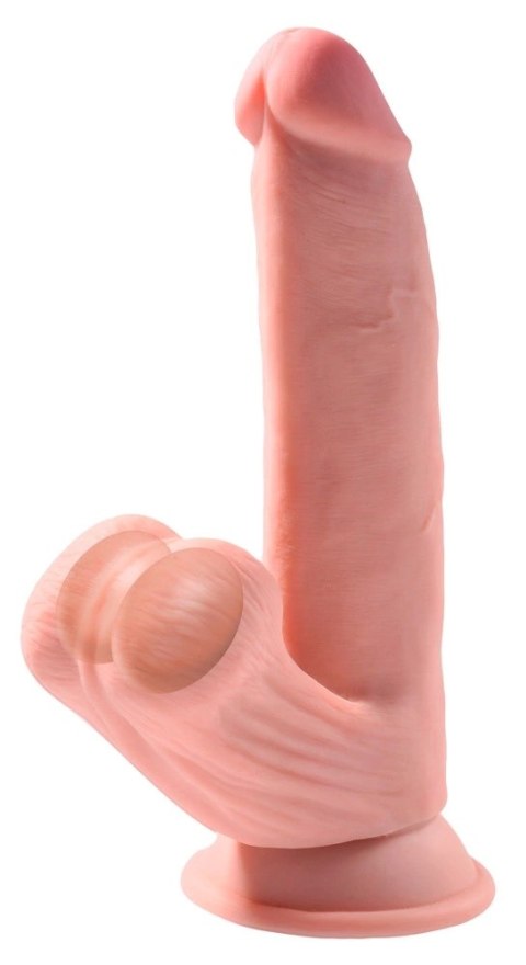 King Cock Plus Triple Density Model z Przyssawką 20 cm Jasny Beż
