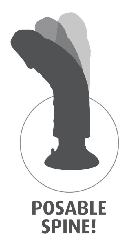 King Cock Wibrator Model 23 cm Czarny z Przyssawką i Jądrem