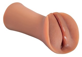 PDX Extreme Wet Pussies Slippery Slit ciemna skora, elastyczny model 14,6 cm