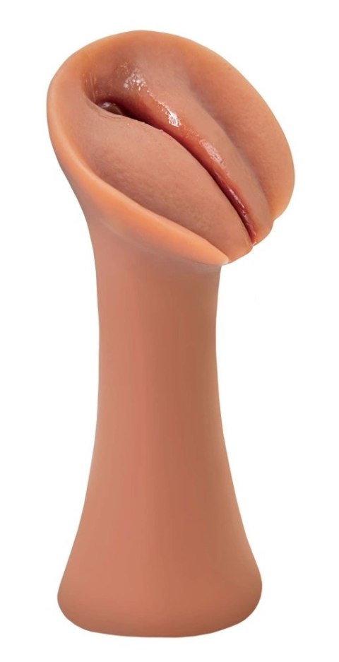 PDX Extreme Wet Pussies Slippery Slit ciemna skora, elastyczny model 14,6 cm