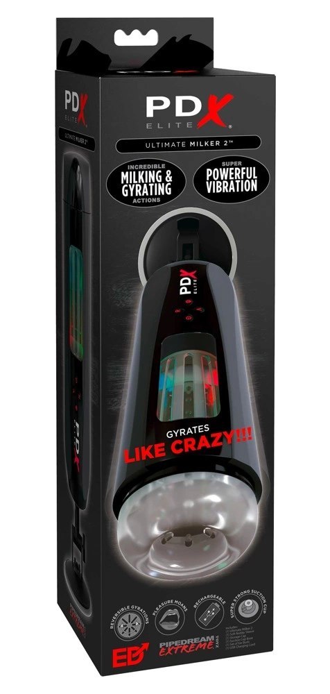 PDX Elite Ultimate Milker 2 system wibracji i spiralnej rotacji 27 cm