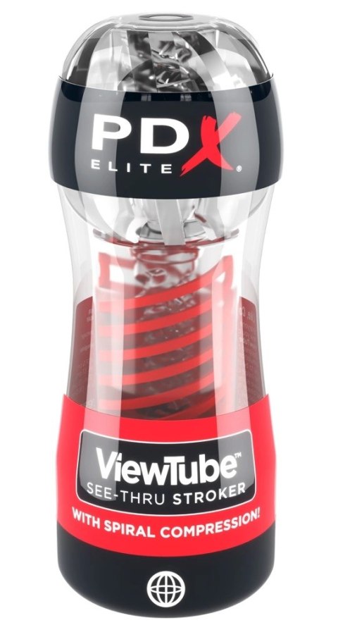 PDX Elite ViewTube 2 - Przezroczysta maszyna intymna spiralna 18 cm