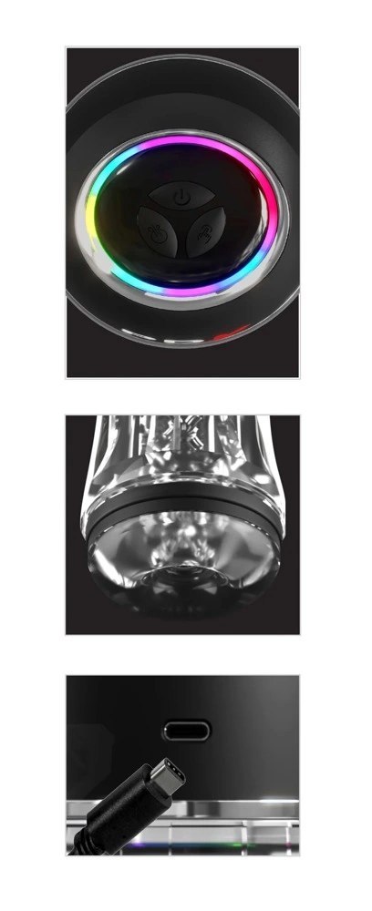 PDX Elite Viewtube Pro - Automatyczna maszyna intymna, przezroczysta, 23 cm
