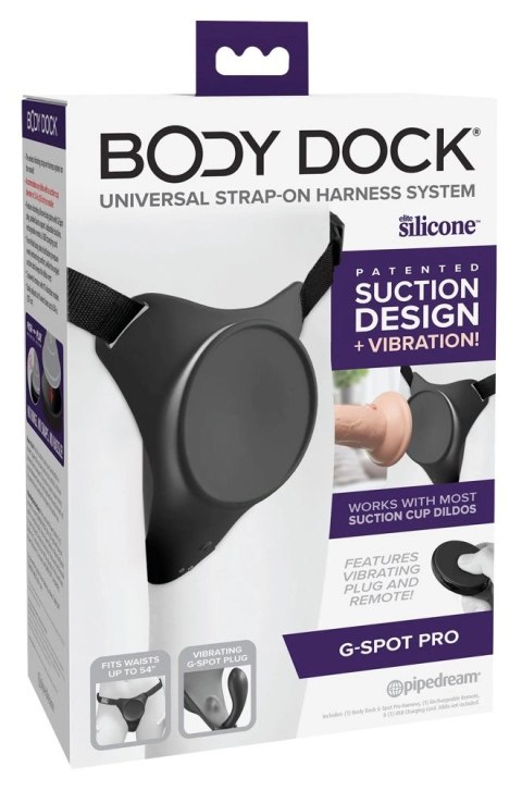 Pipedream Body Dock G-Spot Pro Uprząż z Wibracjami i Pilotem, czarna