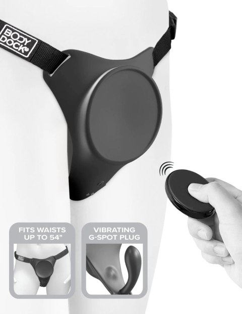 Pipedream Body Dock G-Spot Pro Uprząż z Wibracjami i Pilotem, czarna