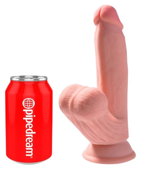 Pipedream King Cock Plus 18 cm jasny - model z kulkami i przyssawką