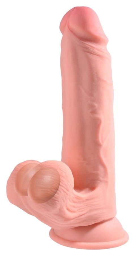 Pipedream King Cock Plus 22,9 cm Jasny - model z przyssawką i kulkami