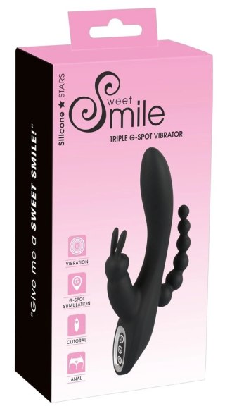 Sweet Smile Triple Stimulator - Model z 7 Trybami Wibracji, Fioletowy