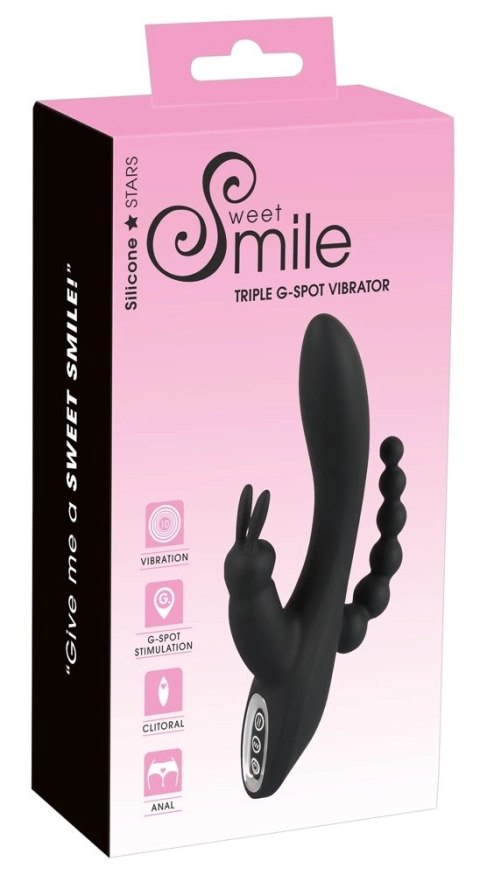 Sweet Smile Triple Stimulator - Model z 7 Trybami Wibracji, Fioletowy