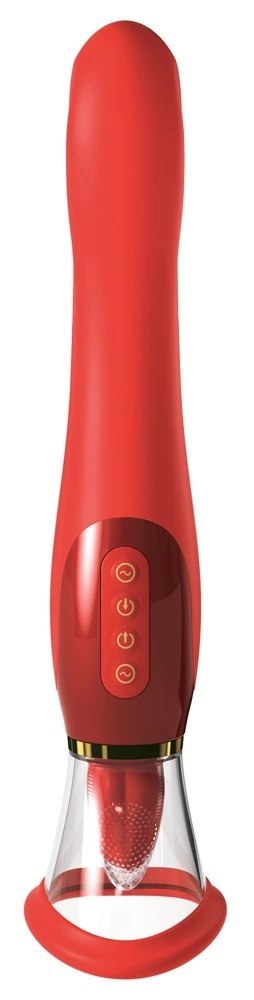 Fantasy For Her 3w1 - Wibrujący model z funkcją ssącą, fioletowy