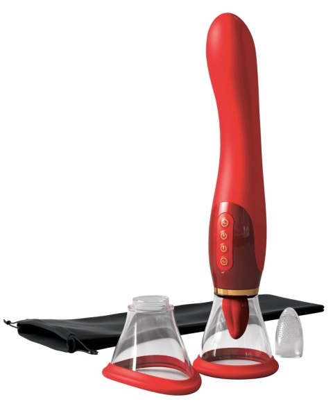 Fantasy For Her 3w1 - Wibrujący model z funkcją ssącą, fioletowy