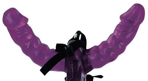 Fetish Fantasy Series Podwojny Pas Intymny Fioletowy 15 cm PVC