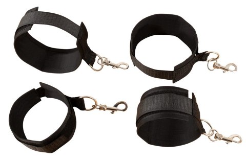 Fetish Fantasy Zestaw pasow do łożka z mankietami czarny uniwersalny