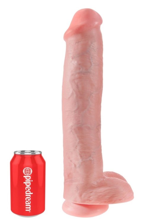 King Cock 38 cm Model z Przyssawką Jasny PVC - Duży Format