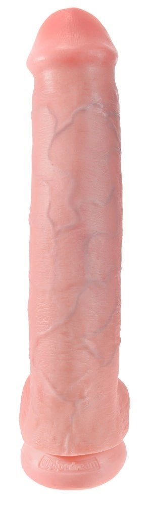 King Cock 38 cm Model z Przyssawką Jasny PVC - Duży Format