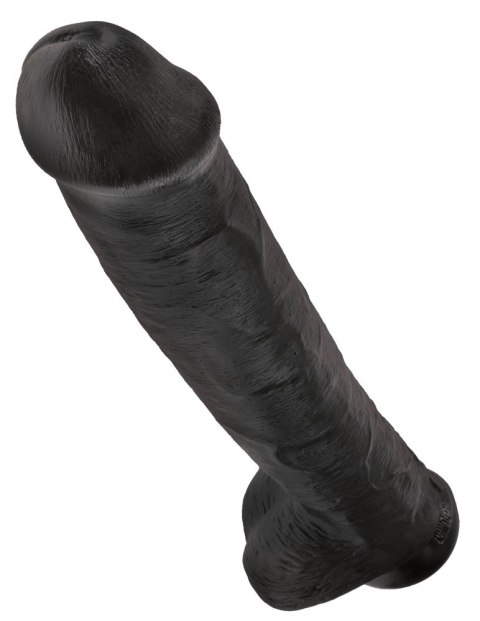 King Cock Duży Model Anatomiczny z Przyssawką 38 cm Czarny PVC