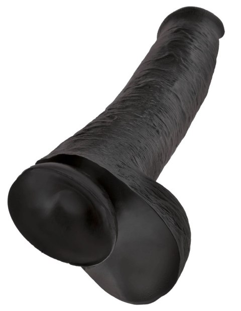 King Cock Duży Model Anatomiczny z Przyssawką 38 cm Czarny PVC