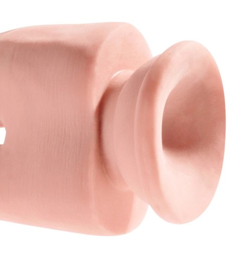 King Cock Plus Duo Model 24 cm jasny - podwojny system intymny TPE z przyssawką