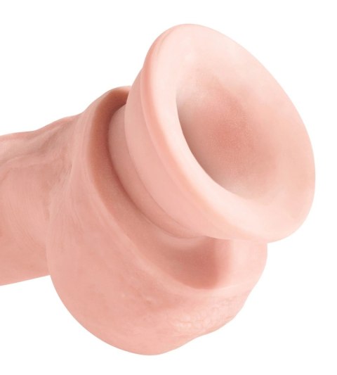 King Cock Plus Model 20 cm Jasny - Anatomiczny z Przyssawką i Bazą