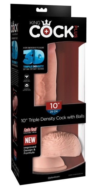 King Cock Plus Model 25 cm Jasny - z Przyssawką i Systemem Strap-On