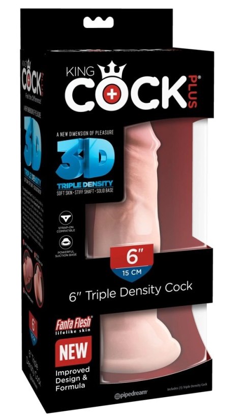 King Cock Plus Model 6" Triple Density Jasny TPE Przyssawka 15 cm