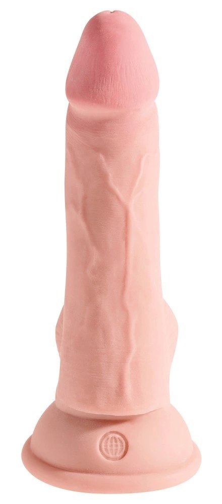 King Cock Plus model 6,5" z jądrami i przyssawką, jasny odcień skory 17 cm