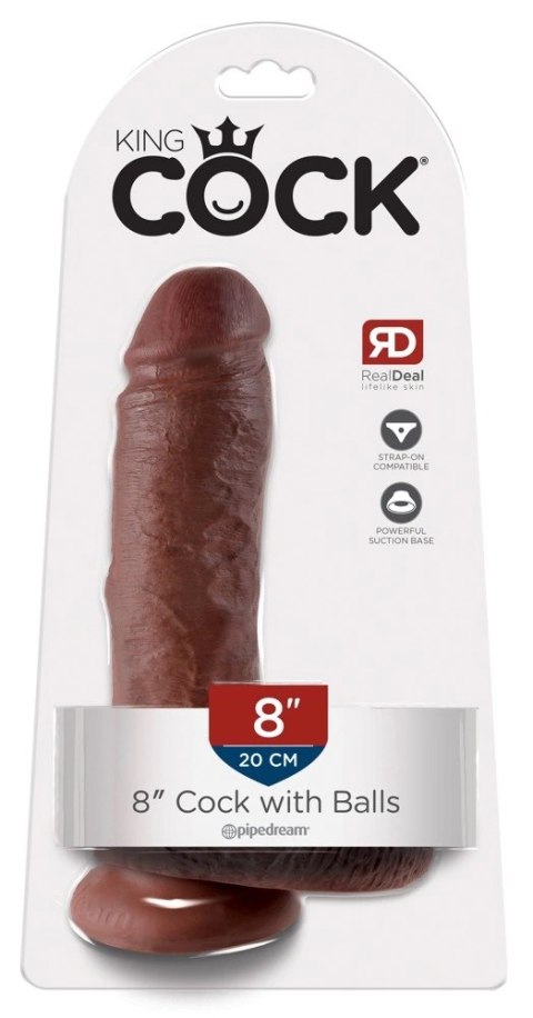 Pipedream King Cock Model 20 cm ciemny - anatomiczny kształt z przyssawką