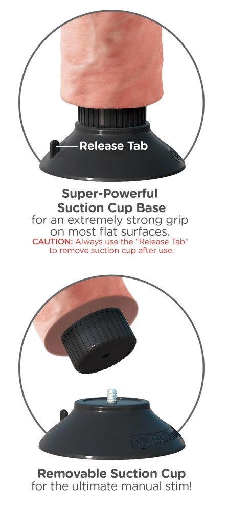 Pipedream King Cock Wibrator z Przyssawką 18 cm Jasny Skory PVC