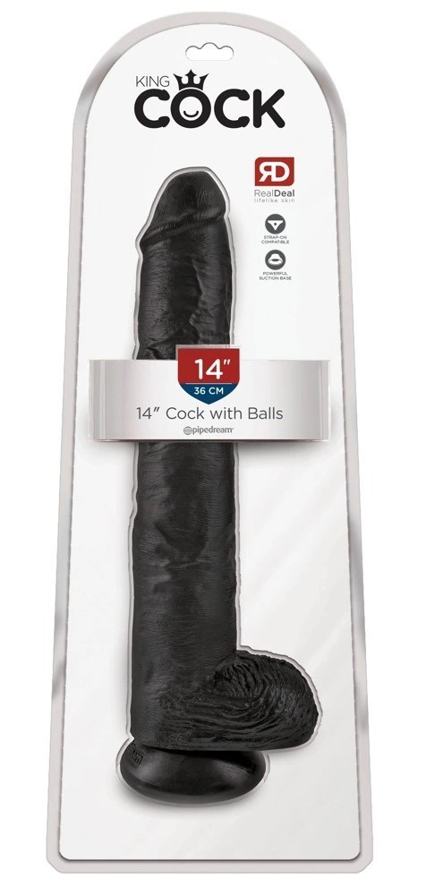 Pipedream King Cock model 36 cm czarny z przyssawką, PVC