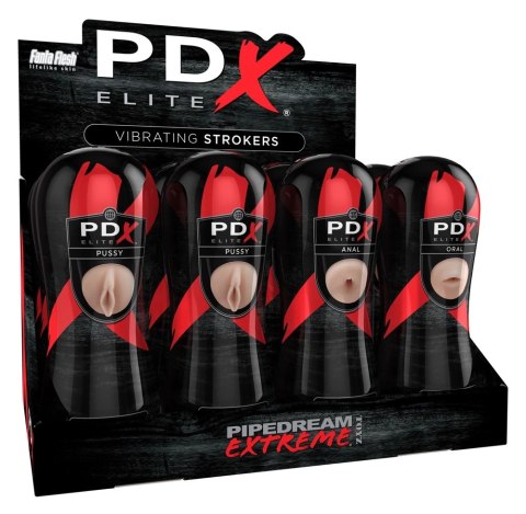 Pipedream PEE Vibrating Stroker Display - zestaw z funkcją wibracji, 17,5 cm