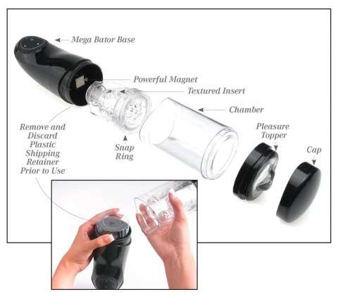 Pipedream PET Czarna maszyna intymna z uchwytem na tablet, 27,9 cm