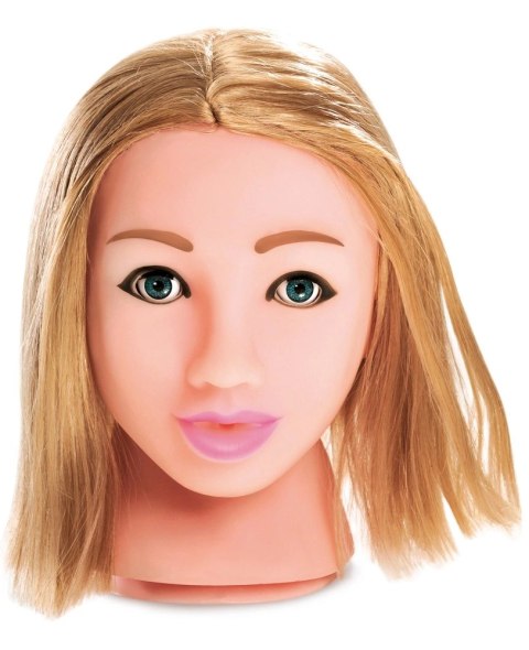 Pipedream PET model głowy z systemem ust, długie włosy, przyssawka