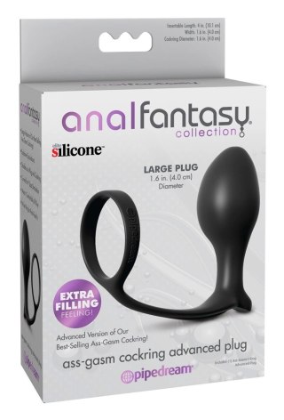 Anal Fantasy Plus korek z pierścieniem silikonowy 10 cm czarny