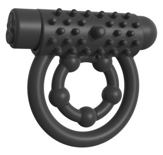 Fantasy C-Ringz Czarny Pierścień Silikonowy z Wibrobulletem i Pilotem