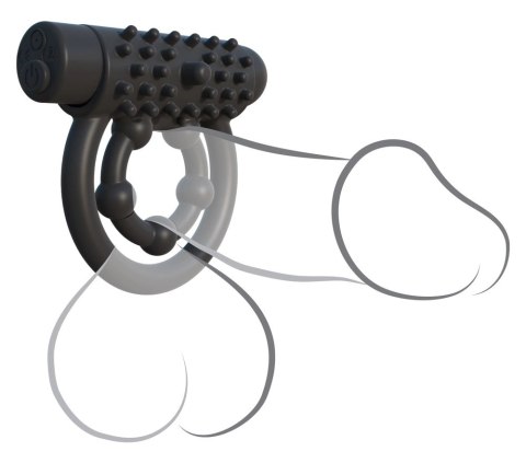 Fantasy C-Ringz Czarny Pierścień Silikonowy z Wibrobulletem i Pilotem