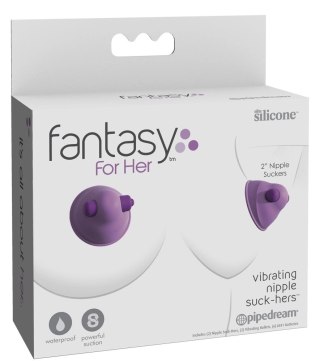 Fantasy For Her Zaciski Wibracyjne Ssące na Sutki Fioletowe 5,8cm